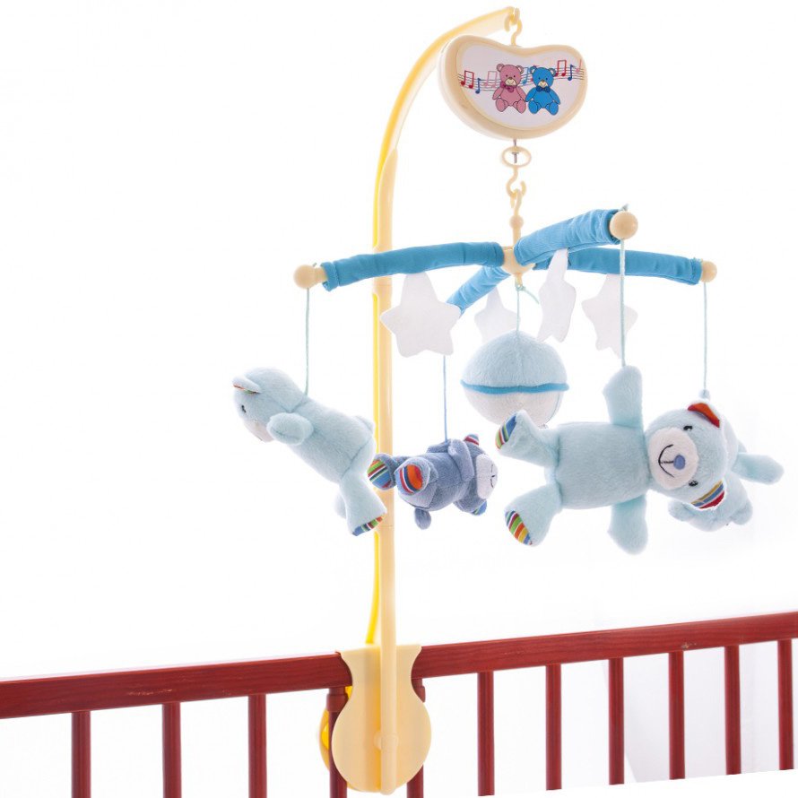 Музыкальный мобиль biba toys счастливые мишки голубой (038bm blue)