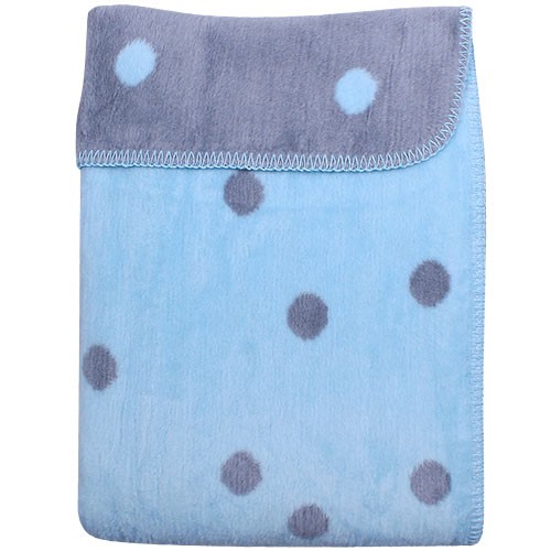 Одеяло-плед в горошек Womar Zaffiro 100% хлопок 100х150 см Голубой/Серый