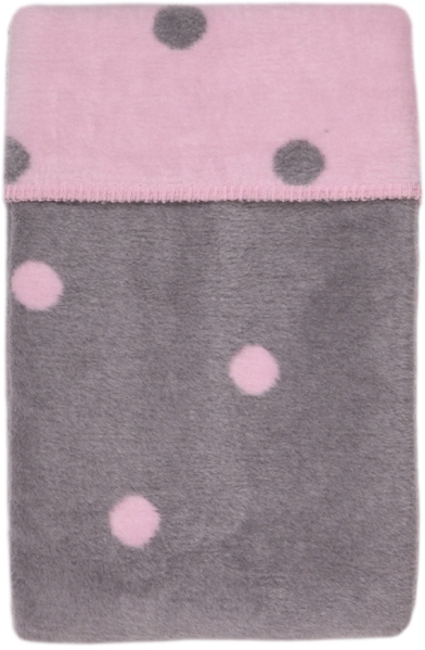 Одеяло-плед в горошек Womar Zaffiro 100% хлопок 100х150 см Розовый/Серый