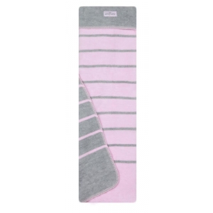 Одеяло-плед в полоску Womar Zaffiro 100% хлопок 100х150 см Розовый/Серый