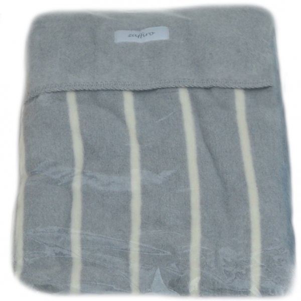 Одеяло-плед в полоску Womar Zaffiro 100% хлопок 100х150 см Серый/Бежевый