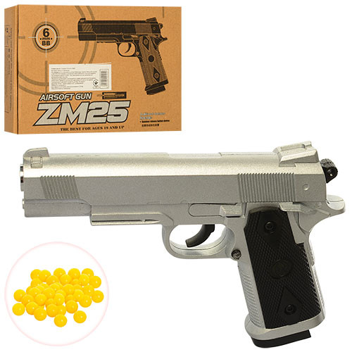 Пистолет метал ZM25 пульки в кор.21,5*15,5*4,5см