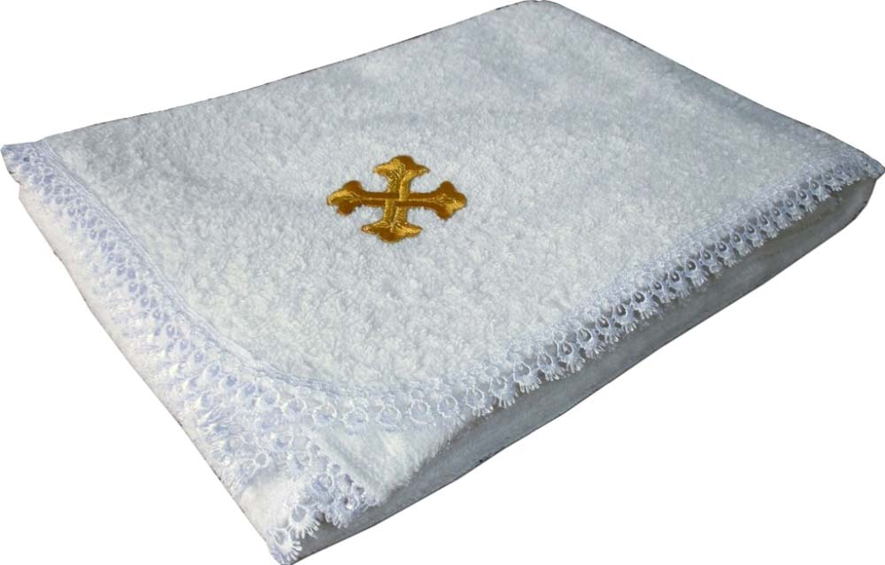 Полотенце для крещения с золотой или серебряной вышевкой