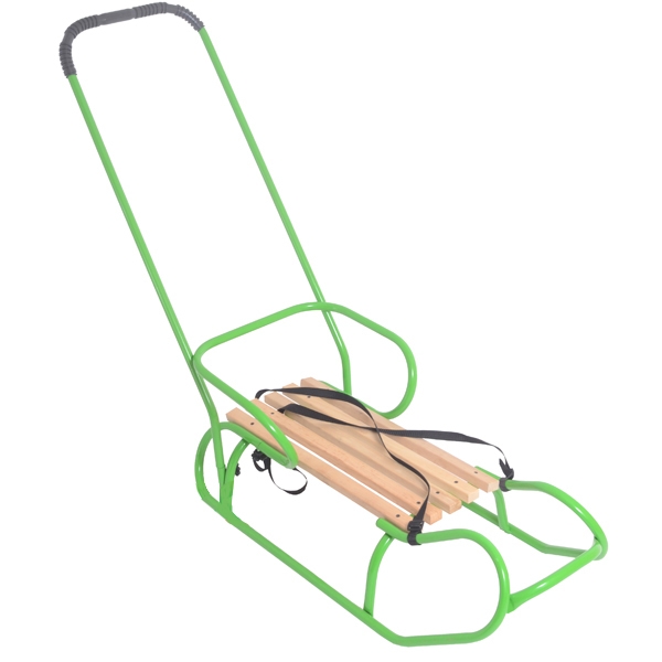 Санки OMMI со спинкой и ручкой Зеленый
