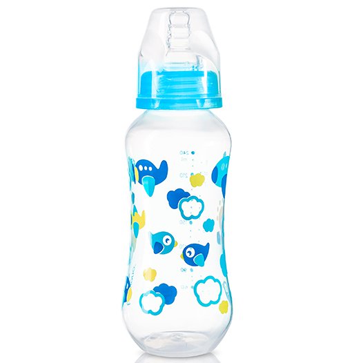Стандартная антиколиковая бутылочка BabyOno 401, 240 мл Синий с рыбками
